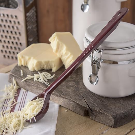 CFS 395801 Solid Long Handle Portion Control Spoon, 1.5 oz, Reddish Brown (Pack of 12)