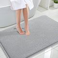 OLANLY Memory Foam Large Bathroom Rug 47x32, Absorbent Bath Mat, Light Grey | Soft Quick Dry Bath Mat Rugs, Non-Slip, Machine Washable Mat for Bathroom Floor, Tub and Shower, Home Decor Accessories