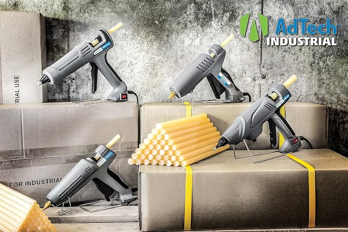 AdTech Industrial Strength Full Size High-Output Hot Melt Glue Gun – Professional Grade Hot Glue Gun for Carpentry, Repairs & Remodeling, Grey, 200 watts - 189