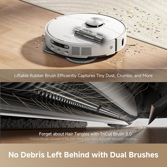 DREAME L40s Ultra AE Robot Vacuum and Mop Combo, 19,000Pa Suction, Self Emptying Dust Box, Flexible Mop & 167℉ Self Cleaning Washboard, Diverse Brush Selection, All-in-One Station, Auto Refill