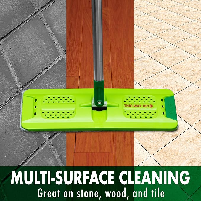 Libman Rinse 'n Wring Mop and Bucket System | Microfiber Floor Mop | Hardwood Floor Cleaner | Wet & Dry Mop | Clean & Dirty Water Chambers | Power Blades | 5 Total Microfiber Pads