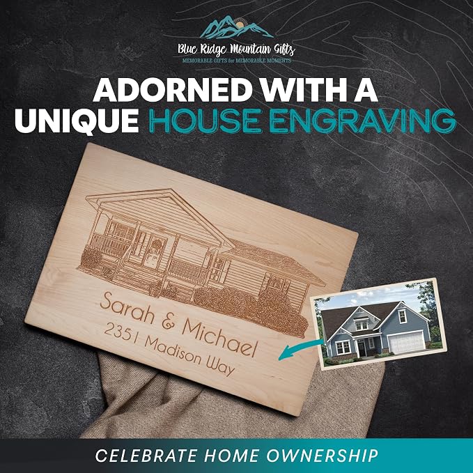 for New Homeowners - Personalized Wood Cutting Board - Laser Engraved Custom Chopping Boards - Housewarming Gift - Realtor Closing Gift