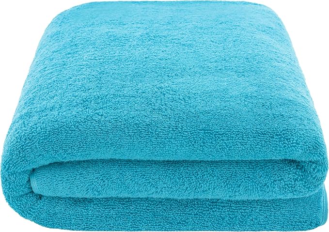 Cotton Paradise 100% Cotton Turkish Towel, Soft Absorbent Quick Dry, 40x80 Oversized Bath Sheet Towel, Ocean Aqua