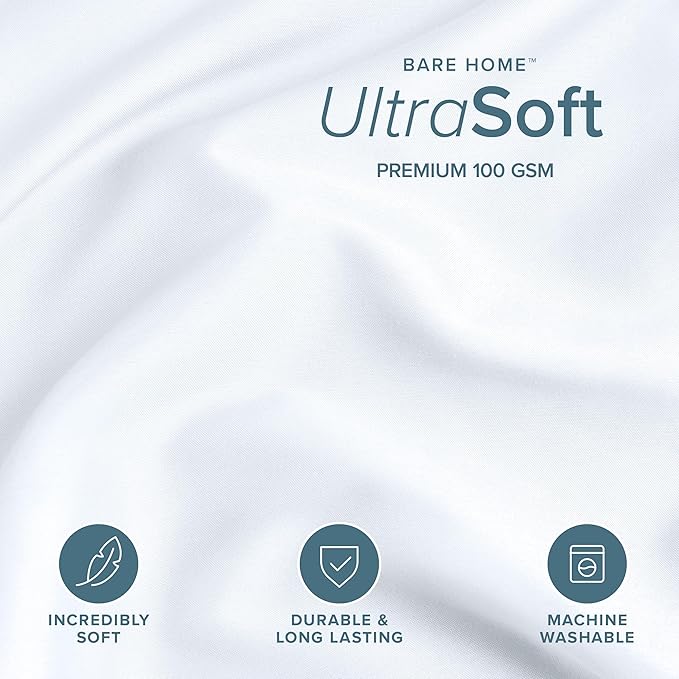 Bare Home Bedding Duvet Cover Queen Size - Premium 1800 Super Soft Duvet Covers Collection - Lightweight, Cooling Duvet Cover - Soft Breathable Bedding (Queen, White)