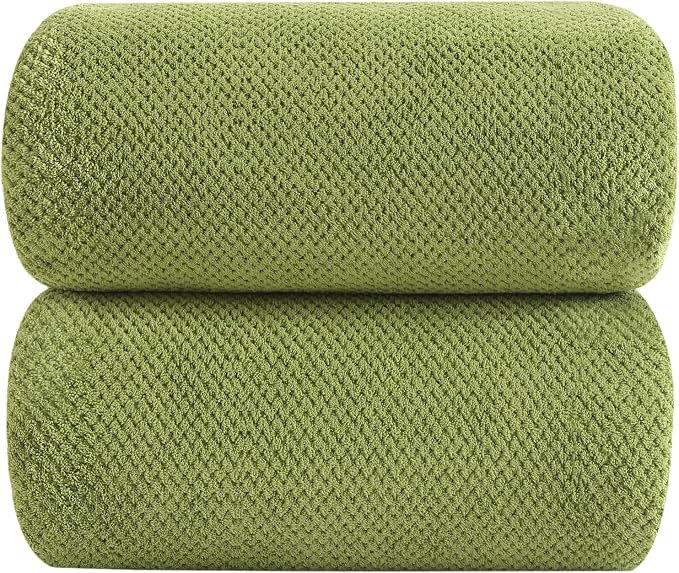 YTYC 39x78 Bath Sheets,Towels for Bathroom,Sage Green,2-Pieces | Extra Large Bath Towels, Super Soft,Highly absorbent,Hanging Loop,Quick Drying,Light Weight,80% Polyester