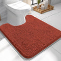 OLANLY Toilet Rugs U-Shaped 24x24, Extra Soft Absorbent Chenille Contour Bathroom Rugs for Toilet, Dry Quickly, Machine Washable, Non-Slip Bath Mat, Rustic Terracotta