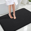 OLANLY Memory Foam Large Bathroom Rugs 47x32, Absorbent Bath Mat, Black | Soft Quick Dry Bath Mat Rugs, Non-Slip, Machine Washable Mat for Bathroom Floor, Tub and Shower, Home Decor Accessories