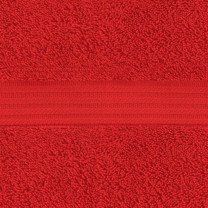 American Veteran Towel, 100% Cotton Turkish Washcloths for Bathroom Essentials 4 Pack, Soft Absorbent Wash Cloths Quick Drying Small Towels Washrags, Red