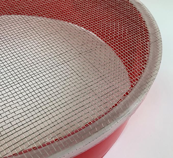 Tredoni 33cm/13" Couscous Sieve Strainer Industrial Size - Plastic Sieve Sifter, Stainless Steel 3mm Mesh, Multicolor