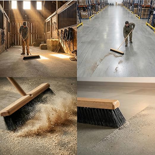 SPARTA Flo-Pac Horsehair Floor Sweep, Floor Brush for Cleaning, 24 Inches, Black