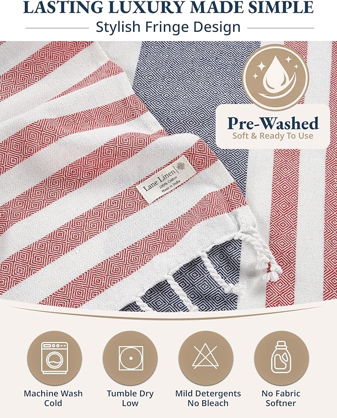 LANE LINEN Extra Large Beach Towel, 2 Pack Beach Towels Oversized, Pre-Washed, Quick Dry Pool Towels, Stylish Light Beach Towel for Women, Absorbent Sand Free Towel, 39"x71" - Old Glory Pink | 2 Pack Beach Towels Oversized - Pre-Washed, Quick Dry Pool ...