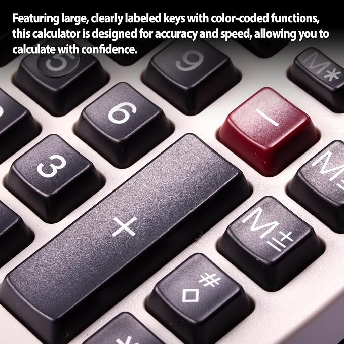 Victor Printing Calculator, 1208-2 Compact and Reliable Adding Machine with 12 Digit LCD Display, Battery or AC Powered, Includes Adapter,White