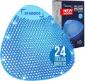 Urinal Screen Deodorizer (24 Pack) - Urinal Cakes - Fresh 3d Wave Anti-Splash - Odor Protection for Toilets in Bathroom Office Stadiums Schools with Free Gloves - 24 pcs Blue Spectrum Model