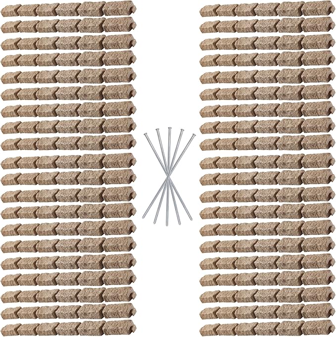 Landscape Edging | Garden Edging Border | Polyrock Bricks for Lawn edging, Flower beds, Pathways & Yard Edging– 40 Packs | Each Section Has 6 Bricks 48"L x 4"W x 2.25"H |120 Spikes |Sandstone