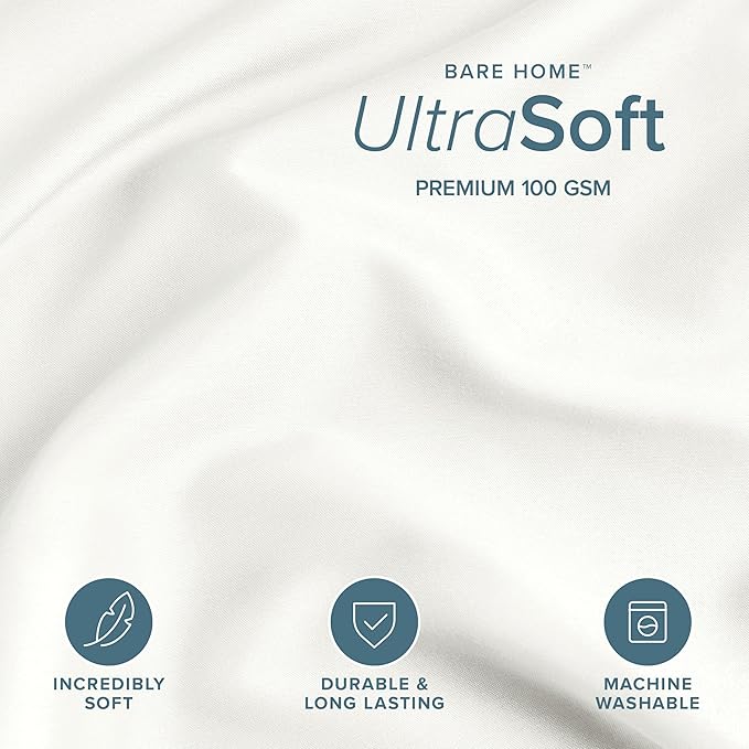 Bare Home Bedding Duvet Cover Oversized King - Premium 1800 Super Soft Collection - Lightweight, Cooling - Soft Breathable Bedding Duvet Cover (Oversized King, Cream)