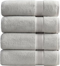 Springtree Home Luxury Bamboo Rayon Plush Bath Towel Set | 4-Pack | Grey | 35% Bamboo Rayon - 65% Zero Twist Cotton | Absorbent Quick-Dry Towels for Bathroom | Ultra Soft | OEKO-TEX Standard 100