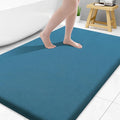 Smiry Memory Foam Bath Mat 47x32, Extra Soft and Absorbent Bathroom Mats, Non Slip Washable Carpet for Floor, Shower and Tub, Peacock Blue