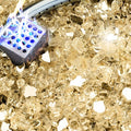 NUPICK 20 Pound Fire Glass, 1/4 Inch Reflective Fire Pit Glass | Tempered Fire Pit Rocks for Propane or Natural Gas, Glass Rocks for Fire Pit Table, Fireplace, Fire Bowl, Landscaping, Gold