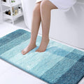 OLANLY Bathroom Runner Rugs Mat 47x24, Extra Soft Absorbent Microfiber Bath Rugs, Rubber Backing, Quick Dry, Washable Long Bath Mats for Bathroom, Tub and Shower, Home Decor Accessories, Peacock Blue