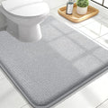 OLANLY Thick Memory Foam Bathroom Rug 24x20, Absorbent Bath Mat, Light Grey | Soft Quick Dry Bath Rugs Mats, Non-Slip, Machine Washable Carpet for Bathroom Floor, Tub and Shower, Home Decor Accessories