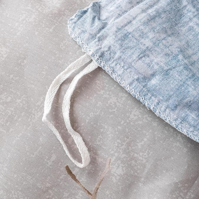 OAITE Duvet Cover Set,100% Cotton Comforter Cover with Branch Pattern Duvet Cover Set,Soft Bedding Set Includes with 3 Piece (2 Pillow Shams,1 Duvet Cover)