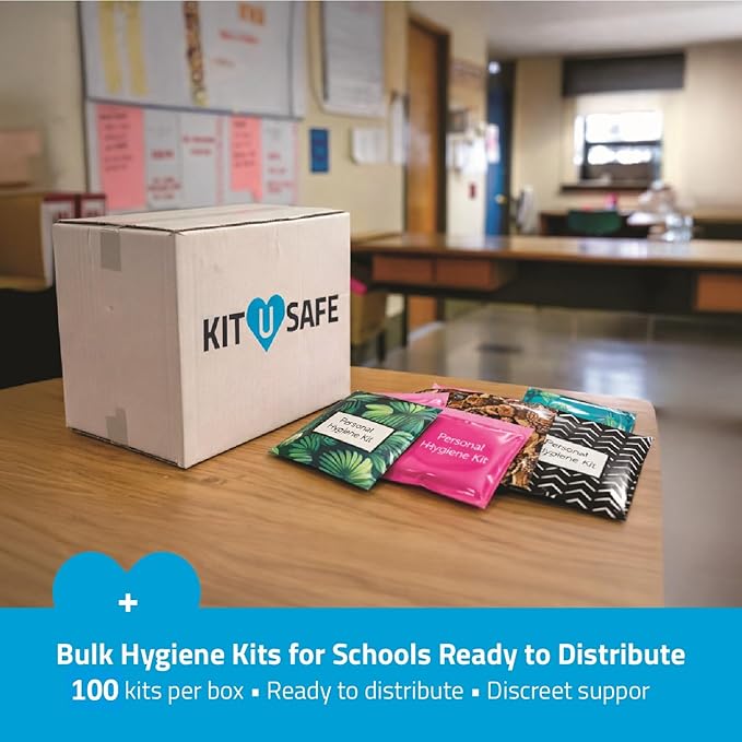 Bulk Period Kits (Assorted Colors) – Prefilled Menstrual Hygiene Kits with Tampon, Pad & Feminine Wipes | Individually Wrapped for Schools, Shelters & Outreach Programs (100)