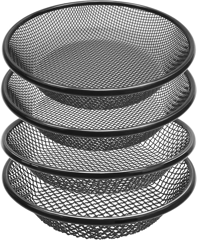 4Pcs 11.8" W Soil Sifter for Gardening, 2,4,6,8mm Grid Rock Sifter for 5 Gallon Bucket, Stainless Steel Fine Dirt Sifter, Compost Sifter for Capturing Dirt, Sand, Rocks, and Filtering Compost (Black)