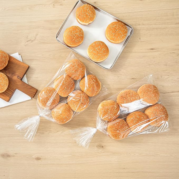 Restaurantware Bag Tek 11 Inch x 20 Inch Bread Bags 250 With Wicket Dispenser Bread Loaf Bags - Micro Perforated Freezer Safe Clear Plastic Baguette Bags Disposable
