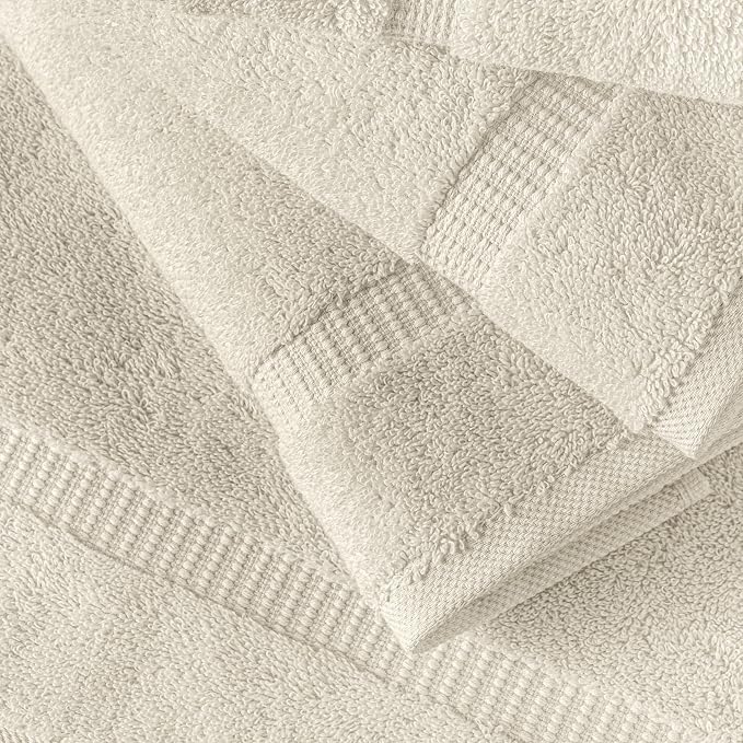SALBAKOS 6-Piece 100% Turkish Cotton Hand Towels, 16x30 inch, Ivory | Large Size Thick Super Soft Highly Absorbent, Versatile Hair Face & Hand Drying Towel, Premium Hotel Quality Made in Turkey