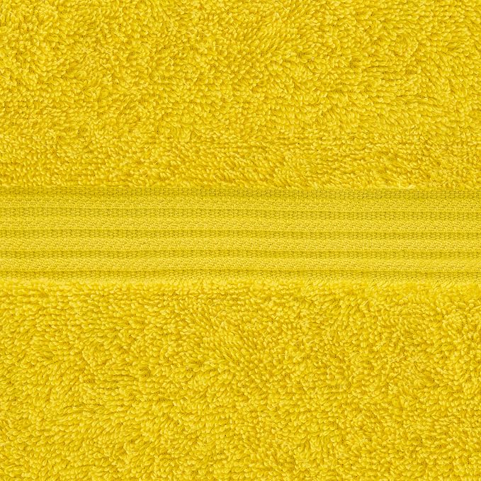 American Veteran Towel, 100% Cotton Turkish Washcloths for Bathroom Essentials 4 Pack, Soft Absorbent Wash Cloths Quick Drying Small Towels Washrags, Yellow