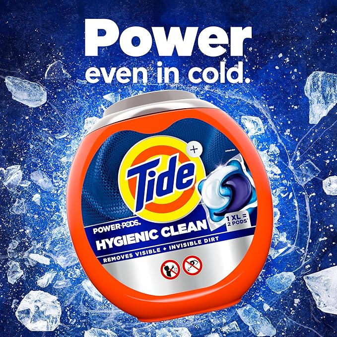 Tide Hygienic Clean Power PODS Laundry Detergent Pacs, Original Scent, 63 Count, Removes Visible and Invisible Dirt (Pack of 4)