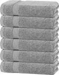 White Classic Wealuxe Light Gray Bath Towels 24x50 Inch, Cotton Towel Set for Bathroom, Hotel, Gym, Spa, Soft Extra Absorbent Quick Dry 6 Pack