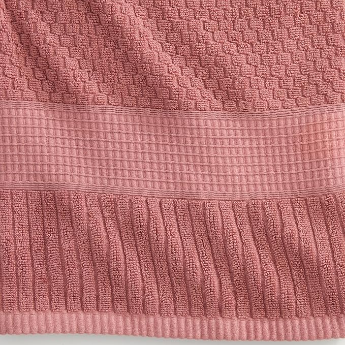 NY Loft 100% Cotton 2-Pack Oversized Bath Towel Set | Rose | Quick-Dry | Two Oversized 35" x 70" Bath Towels / Bath Sheets | Super Absorbent | Designer-Styled Texture