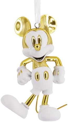 Hallmark Signature Disney Christmas Ornament (Mickey Mouse White and Gold)