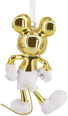 Hallmark Signature Disney Christmas Ornament (Mickey Mouse White and Gold)