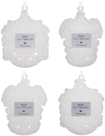 Hallmark Keepsake Christmas Ornaments, Harry Potter Hogwarts House Crest, Metal, Set of 4, Gifts for Harry Potter Fans