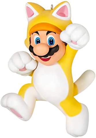 Hallmark Keepsake Christmas Ornament 2023, Nintendo Super Mario Powered Up With Mario Cat, Gifts for Gamers