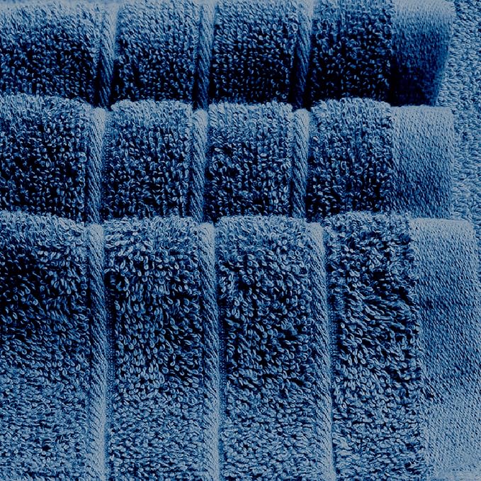 Tens Towels 8 Piece Towel Set, 2 XL Bath, 2 Hand, 4 Washcloth, Blue | 100% Cotton, Lighter Weight, Quicker to Dry, Super Absorbent, Perfect for Bathroom