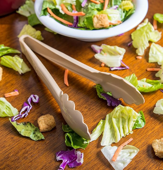 Carlisle FoodService Products Carly Salad Tong, 9" Utility Tong, 12 Pack
