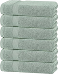 White Classic Wealuxe Green Bath Towels 24x50 Inch, Cotton Towel Set for Bathroom, Hotel, Gym, Spa, Soft Extra Absorbent Quick Dry 6 Pack