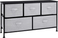 Amazon Basics Extra Wide Fabric 5-Drawer Storage Organizer Unit for Bedroom Closet, Black