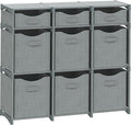 Cube Storage Organizer with 9 Storage Bins Included – Storage Cubes for Home Organization, Toy Storage, Office Storage, Living Room Storage, and General Storage Solution (Grey)