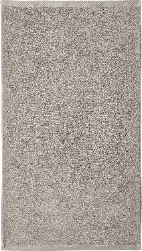 Amazon Basics 100% Cotton Lightweight Quick-Dry Hand Towel, 28" x 16", Platinum, 8-Pack
