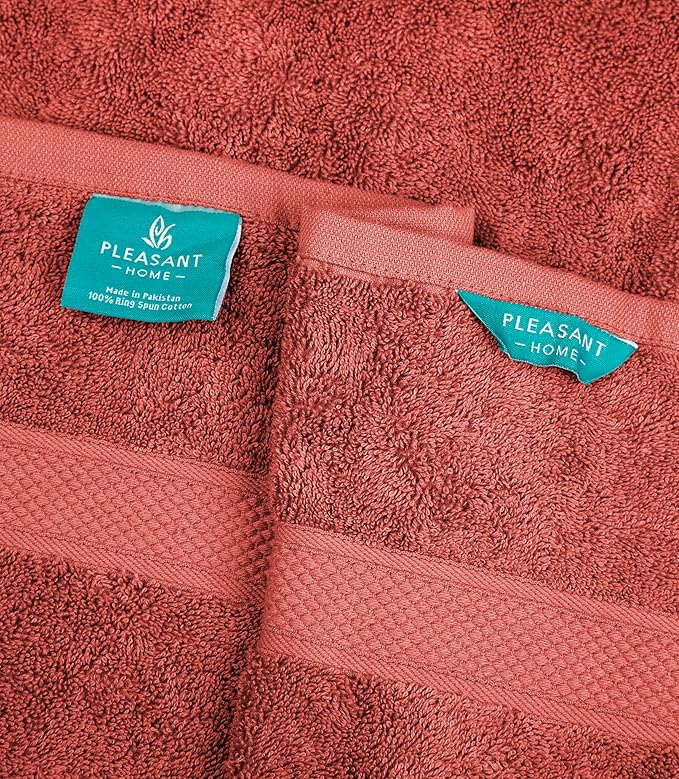 Pleasant Home Bath Towels Set of 6 (24” x 50”) 100% Cotton, 515 GSM | Lightweight, Soft & Highly Absorbent Luxury Towels for Bathroom | for Gym, Pool & Spa | 6 Pack - Multicoloured