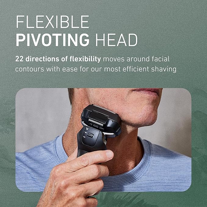 Panasonic ARC6 Electric Razor for Men Face, Wet & Dry Foil Shavers for Men, Pop-Up Trimmer, Ultra-Fast 6-Blade, Smart Shave Sensor, 22D Flexible Pivoting Head - ES-LS8A-K (Black)
