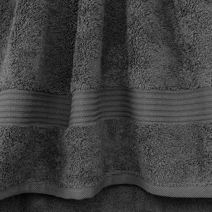 Cotton Paradise Towel Set of 6, 2 Bath Towels, 2 Hand Towels and 2 Washcloths Towels for Bathroom Sets, Smoke Gray