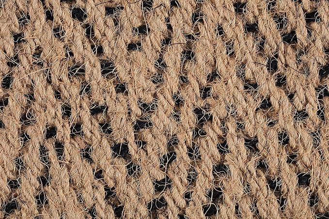 Anji Mountain AMB0BT2F-003 Black Rubber Boot/Shoe Tray with Coir, Fits 2 Pair (24.5" Wide), Tan & Black Insert
