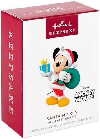 Hallmark Keepsake Christmas Ornament 2024, Disney All About Mickey! Santa Mickey, Gifts for Disney Fans