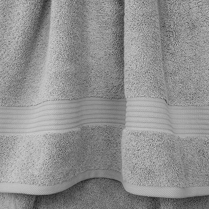 Cotton Paradise 100% Cotton Turkish Towel Set, Soft Absorbent Quick Dry, 6 Piece Towel Set, Light Grey