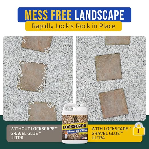 Lockscape Rock Glue for Landscaping (64 Ounce) - Gravel Glue Ultra Super Adhesive, Non-Toxic, Easy to Apply Clear Rock Glue for Landscaping - Decomposed Granite Stabilizer with Extensive Coverage
